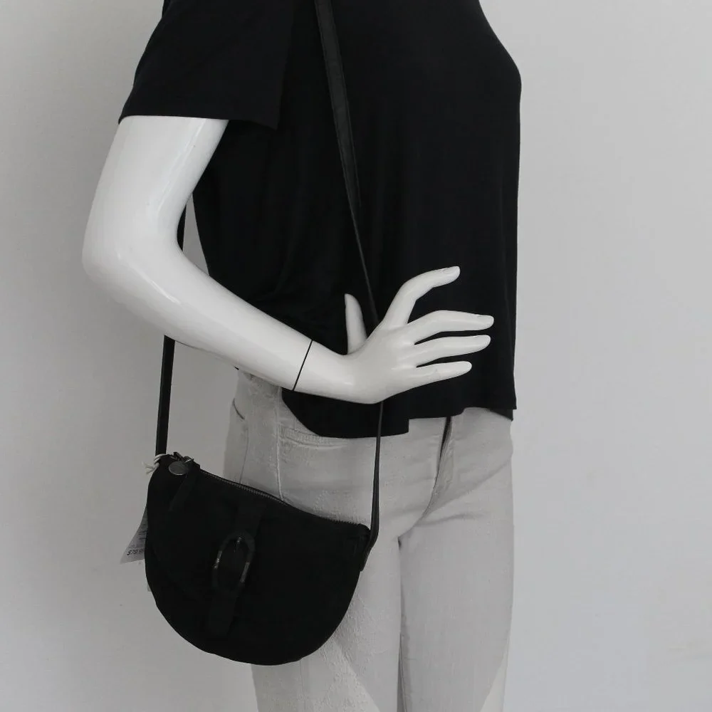 REDUCED Lucky Brand Crossbody Black Nubuck Leather Bag Purse Small